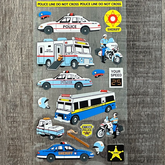 💞 New Police Scrapbook Craft Stickers - Picture 1 of 2